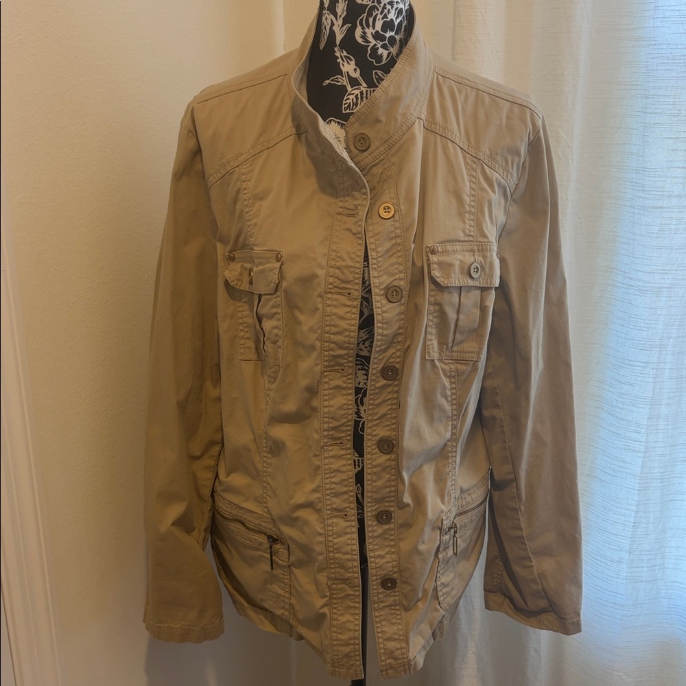 Venezia Khaki Utility Jacket for Women